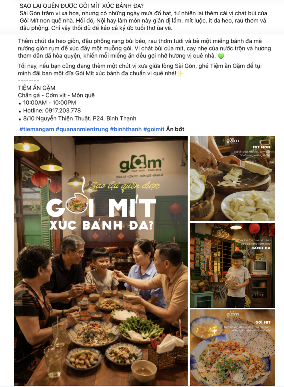 Facebook fanpage post mockup for Tiem an Gam
